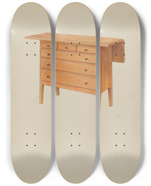 Triptych art skateboard deck of Irving I Smith Shaker Sewing Table_2 by Irving I Smith