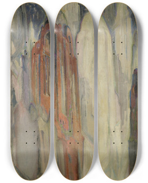 Triptych art skateboard deck of Henry Mccarter Cathedral Mill University by Henry Mccarter (1864-1942)
