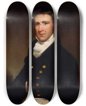 Triptych art skateboard deck of Jacob Eichholtz Elliott Tole Lane by Jacob Eichholtz (1776-1842)
