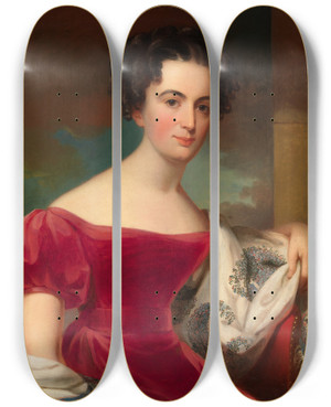 Triptych art skateboard deck of Jacob Eichholtz Jane Evans Tevis by Jacob Eichholtz (1776-1842)