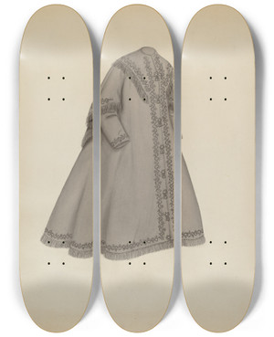 Triptych art skateboard deck of Mina Greene Coat by Mina Greene