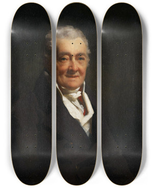Triptych art skateboard deck of Sir Henry Raeburn E Finlay Esquire by Sir Henry Raeburn (1756-1823)