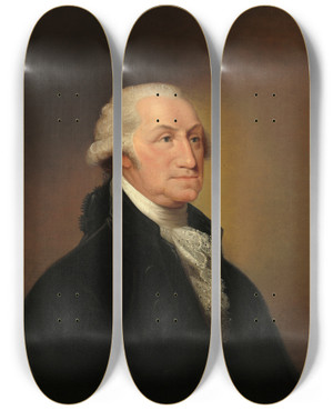 Triptych art skateboard deck of Edward Savage George Washington_1 by Edward Savage (1761-1817)
