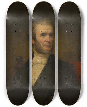 Triptych art skateboard deck of Nathaniel Jocelyn Augustus Russell Street by Nathaniel Jocelyn (1796-1881)