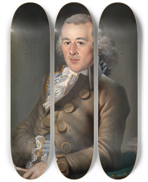 Triptych art skateboard deck of Christian Gullager Jeremiah Williams by Christian Gullager (1759-1826)