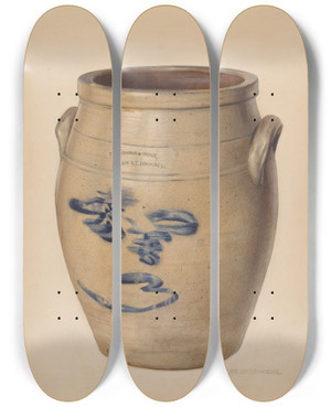Triptych art skateboard deck of George Loughridge Crock_10 by George Loughridge (20-)