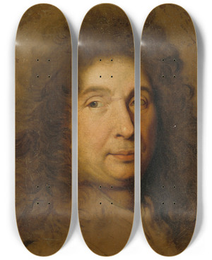 Triptych art skateboard deck of Workshop Of Charles Le Brun Autoportrait De Charles Lebrun by Workshop Of Charles Le Brun (1619-1690)