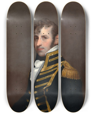 Triptych art skateboard deck of Charles Bird King Stephen Decatur by Charles Bird King (1785-1862)