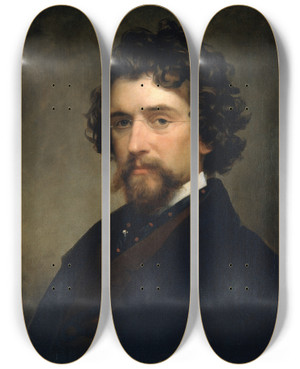 Triptych art skateboard deck of Charles Loring Elliott Mathew B Brady by Charles Loring Elliott (1812-1868)