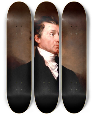 Triptych art skateboard deck of Samuel Finley Breese Morse James Monroe by Samuel Finley Breese Morse (1791-1872)