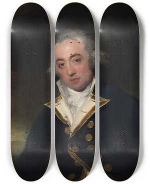 Triptych art skateboard deck of Sir Thomas Lawrence Admiral John Markham by Sir Thomas Lawrence (1769-1830)