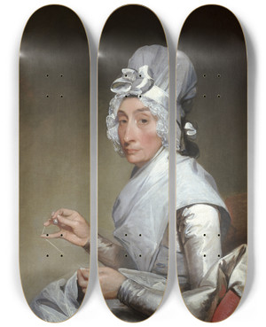 Triptych art skateboard deck of Gilbert Stuart Catherine Brass Yates Mrs Richard Yates by Gilbert Stuart (1755-1828)