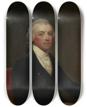 Triptych art skateboard deck of Gilbert Stuart James Barry by Gilbert Stuart (1755-1828)