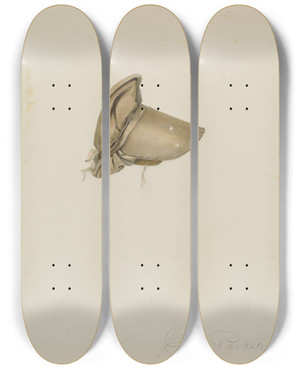 Triptych art skateboard deck of Cora Parker Dolls Bonnet by Cora Parker