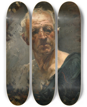 Triptych art skateboard deck of Joaqun Sorolla El Pescador_2 by Joaquin Sorolla (1863-1923)