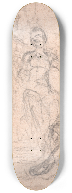 Hubert-Franois Gravelot - Design for a Frontispiece; Group of Allegorical Figures 8.25 inch art skate deck