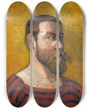 Triptych art skateboard deck of Jan Verkade Selfportrait by Jan Verkade (1868-1946)