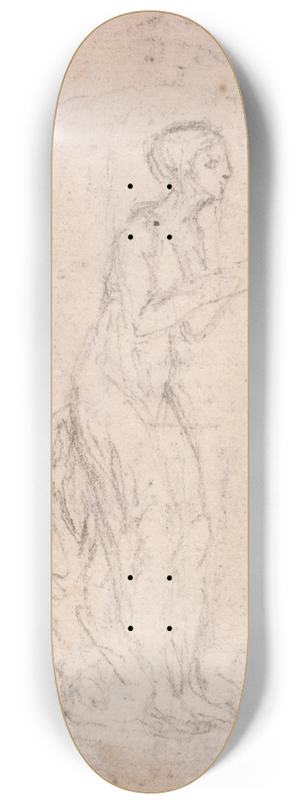 Hubert-Franois Gravelot - Design for a Medallion; Figure of a Woman 8.25 inch art skate deck