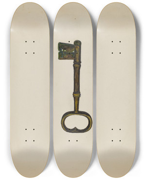 Triptych art skateboard deck of Edna C Rex Key by Edna C Rex (1893-1972)