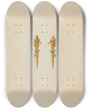 Triptych art skateboard deck of Robert Clark Watch Key_2 by Robert Clark