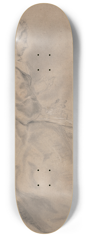 Hubert-Franois Gravelot - Study of a Seated Lady 8.25 inch art skate deck