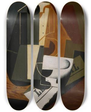 Triptych art skateboard deck of Juan Gris Coffeepot by Juan Gris (1887-1927)