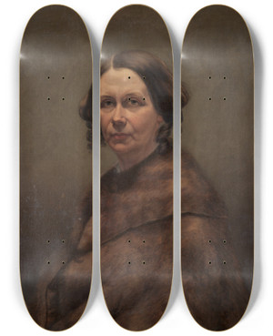 Triptych art skateboard deck of Caroline L Ransom Mrs Goss by Caroline L Ransom (1838-1910)