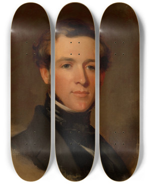 Triptych art skateboard deck of Thomas Sully Jacob S Snider Jr by Thomas Sully (1783-1872)