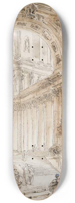 Hubert Robert - Architectural Composition With Portico 8.25 inch art skate deck