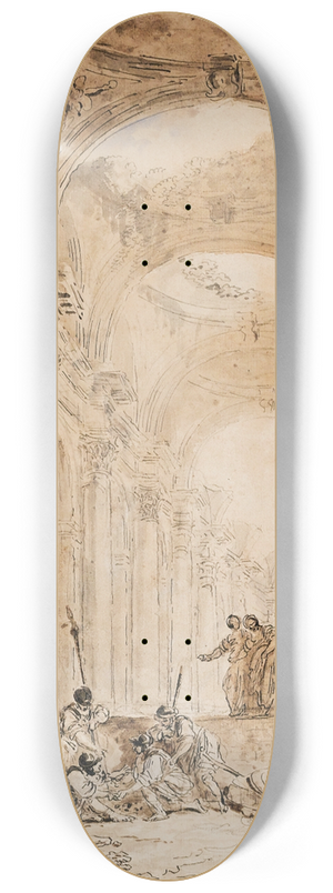 Hubert Robert - Architectural Composition With Ruins 8.25 inch art skate deck