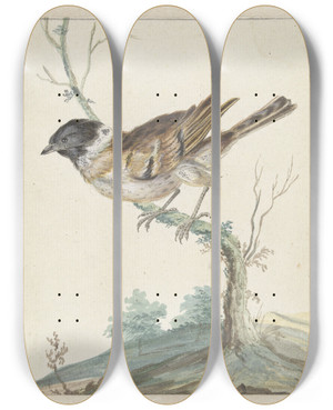 Triptych art skateboard deck of Jan Weenix Rietgors by Jan Weenix (1641-1719)