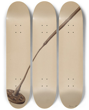 Triptych art skateboard deck of Aaron Fastovsky Churn_2 by Aaron Fastovsky
