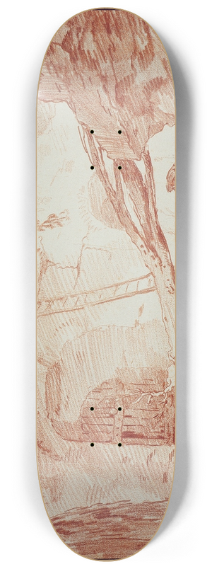 Hubert Robert - Draughtsman in the Ruins of the Palatine 8.25 inch art skate deck