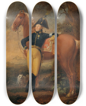 Triptych art skateboard deck of Alexander Laurus Johan Adam Von Gertten 17671835 by Alexander Laureus (1783-1823)