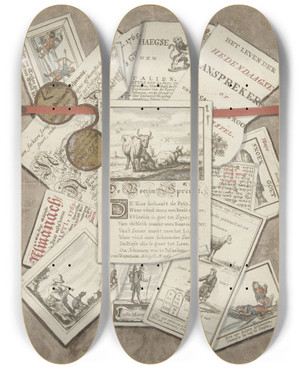 Triptych art skateboard deck of C Van Zuyderhoudt Boerenbedrieger by C. van Zuyderhoudt (18-)