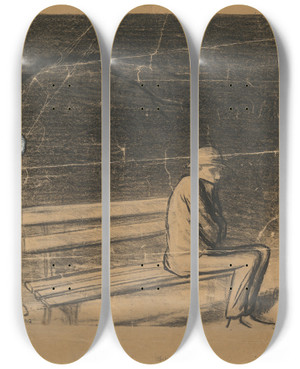 Triptych art skateboard deck of Cornelia Barns Surplus by Cornelia Barns (1888-1941)