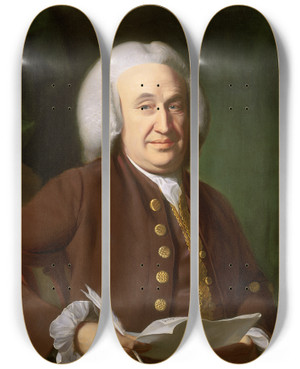 Triptych art skateboard deck of John Singleton Copley Harrison Gray by John Singleton Copley (1738-1815)