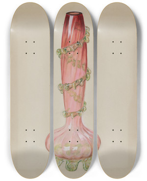 Triptych art skateboard deck of Robert Stewart Ruby Vase by Robert Stewart (20-)