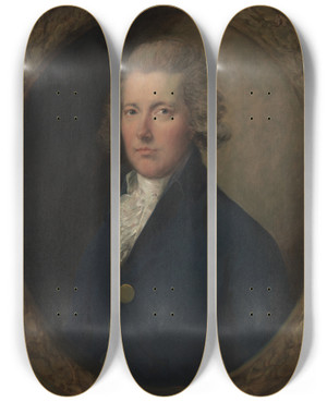 Triptych art skateboard deck of Thomas Gainsborough William Pitt by Thomas Gainsborough (1727-1788)
