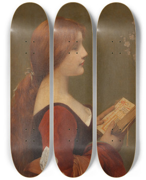 Triptych art skateboard deck of Jules Joseph Lefebvre Jeanne La Rousse_2 by Jules Joseph Lefebvre (1836-1911)
