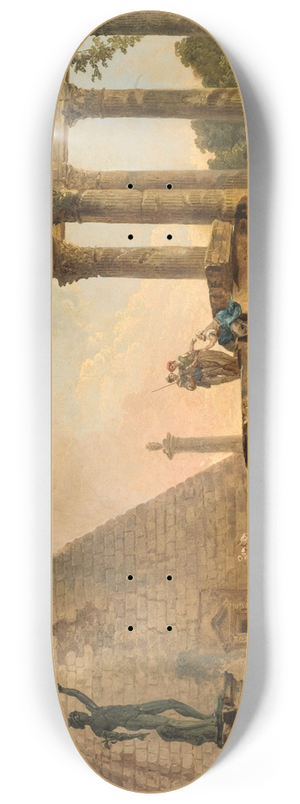 Hubert Robert - Ruines Romaines 8.25 inch art skate deck