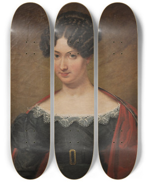 Triptych art skateboard deck of Johan Gustaf Sandberg Elizabeth Seton 18041827 by Johan Gustaf Sandberg (1782-1854)