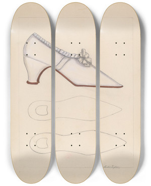 Triptych art skateboard deck of Columbus Simpson Womans Shoe_2 by Columbus Simpson