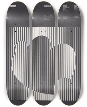 Triptych art skateboard deck of Michael David Brown Peace by Michael David Brown (1940)