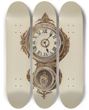Triptych art skateboard deck of Peter Connin Metal Wall Clock by Peter Connin