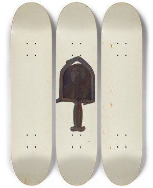 Triptych art skateboard deck of Joseph L Boyd Trivet_2 by Joseph L Boyd (20-)