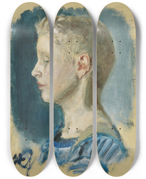 Triptych art skateboard deck of Walther Gamerith Knabe by Walther Gamerith (1903-1949)