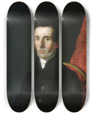 Triptych art skateboard deck of George Peter Alexander Healy Moses Pond by George Peter Alexander Healy (1813-1894)