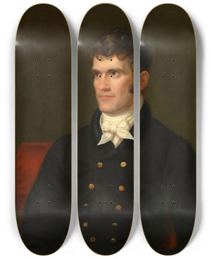 Triptych art skateboard deck of Charles Bird King John C Calhoun by Charles Bird King (1785-1862)
