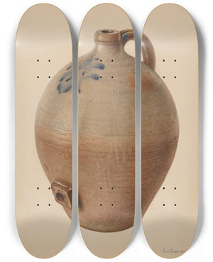 Triptych art skateboard deck of John Tarantino Cider Jug by John Tarantino (1935)